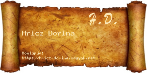 Hricz Dorina névjegykártya